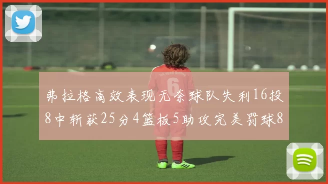 弗拉格高效表现无奈球队失利16投8中斩获25分4篮板5助攻完美罚球8中8